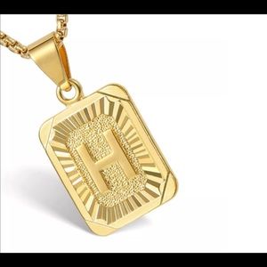 Gold Filled Letter H Pendant 20” Long Necklace